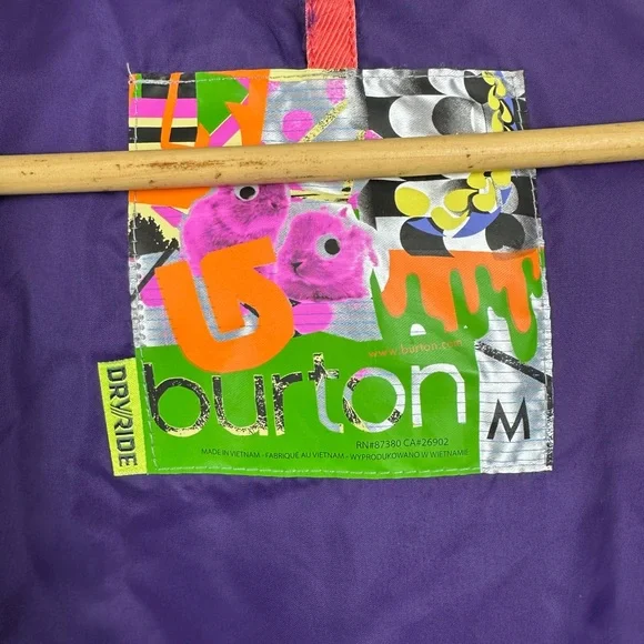 Burton Dryride Jet Set Snowboard Jacket Womens Medium Pink Insulated Hooded Ski - Picture 3 of 8